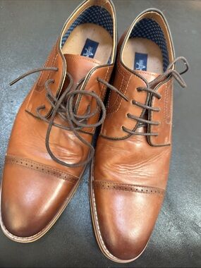 Ashford Hayes Men's Brown Leather Cap-Toe Oxford Shoes, size 11 worn once